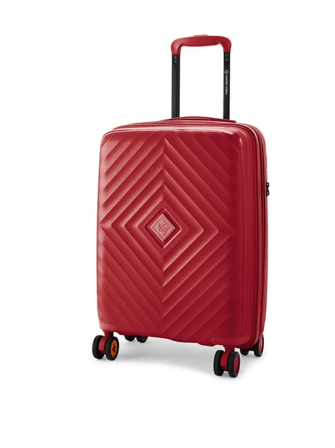 Nasher Miles Antwerp Hard Cabin Luggage 55cm Wheels Small Trolley Bag for  Travel Maroon