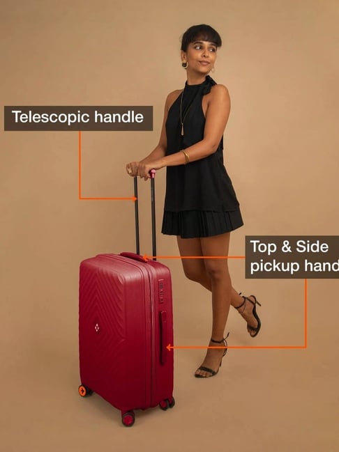 Buy Nasher Miles Antwerp Check-in Luggage Maroon Trolley Bag