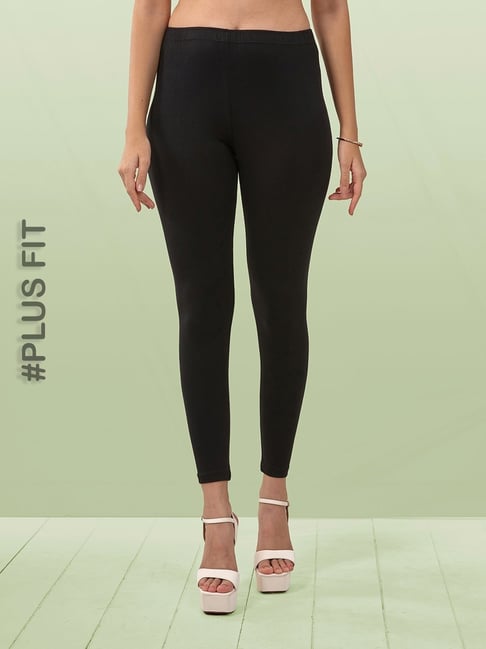Lyra Black Cotton Ankle Length Leggings