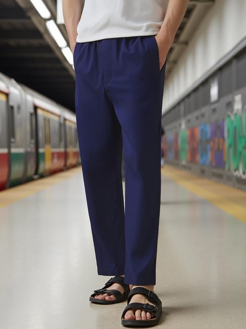 Bewakoof Navy Regular Fit Lounge Pants-picture-46