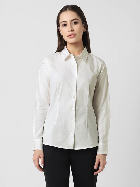 Van Heusen White Cotton Formal Shirt