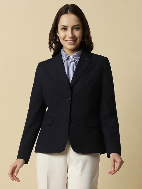 Buy Allen Solly Navy Regular Fit Blazer for Women Online Tata CLiQ
