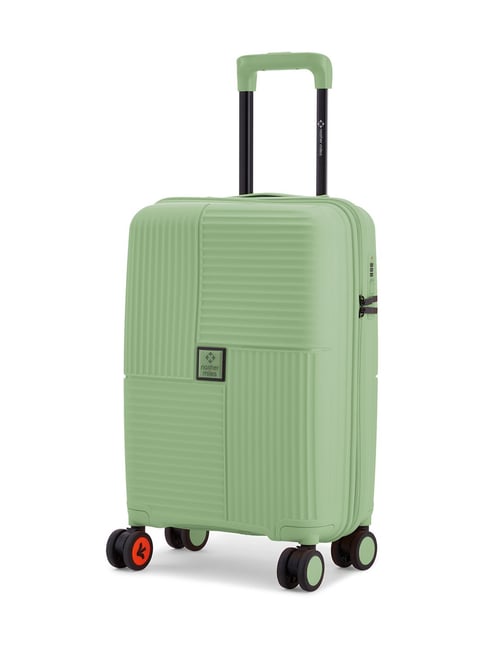 Nasher Miles Singapore Hard Cabin Luggage 55cm Wheels Small Trolley Bag  for Travel Green
