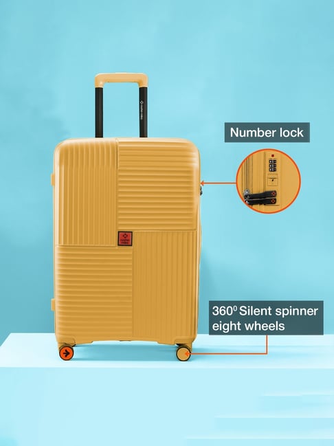 Nasher Miles Singapore Hard Check-in Luggage 75cm Wheels Large Trolley  Bag for Travel Yellow