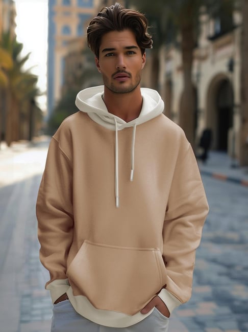 Bewakoof Brown Relaxed Fit Oversized Hooded Sweatshirt-picture-24
