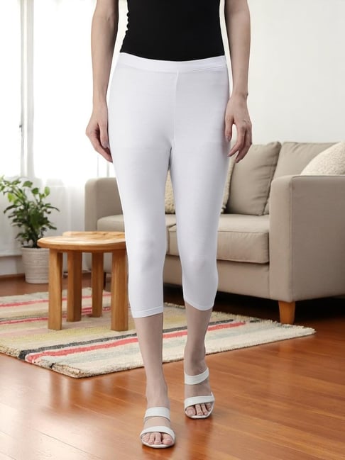 Kryptic White Cotton Slim Fit Leggings-picture-43