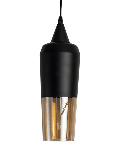 Whispering Homes Modern Loft Style Glass Black and Amber Pendant Lamp-picture-14