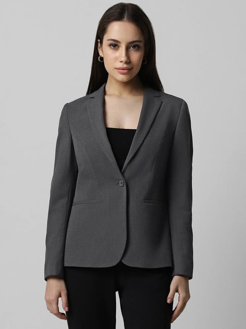 Van Heusen Grey Regular Fit Formal Blazer