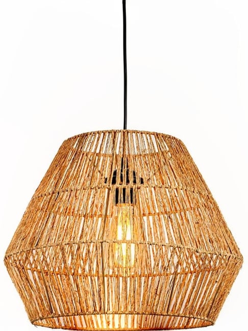 Whispering Homes Woven Jute Stripe Pendant Lamp-image-14