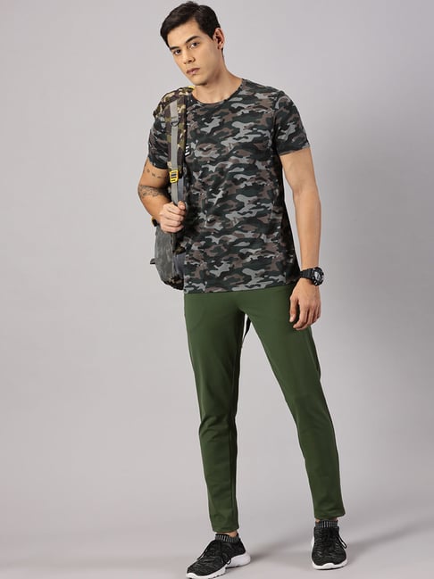 DOMIN8 Men Cotton Regular Fit Round Neck Camouflage Green Sports T-Shirt-picture-47
