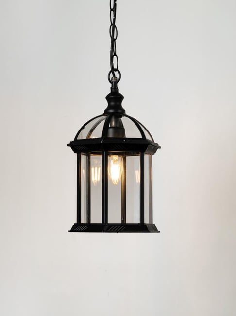 Whispering Homes Black Metal Chinese Outdoor Hanging Lamp