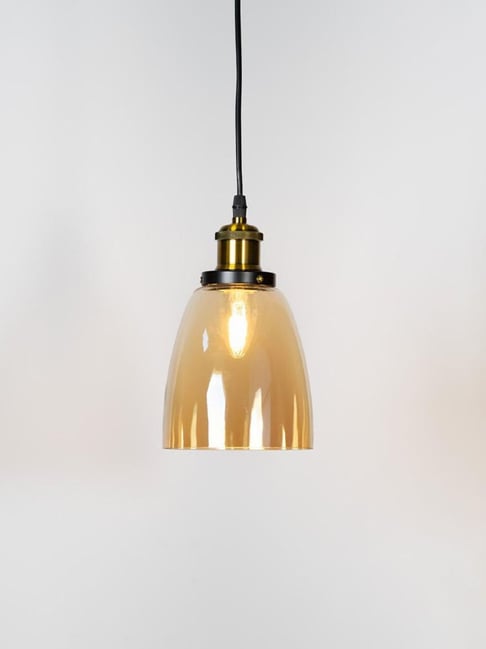 Whispering Homes Orange Retro Glass Pendant Light-picture-42