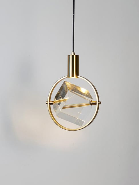 Whispering Homes Gold Glass Diamond Ring Pendant Lamp-picture-20
