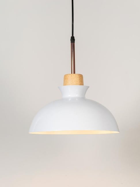 Whispering Homes White Metal Dome Pendant Lamp-picture-21