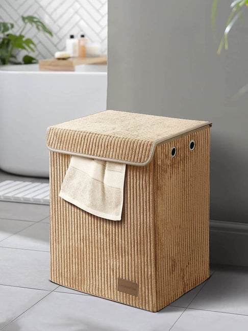 Obsessions Camel Medium Foldable Laundry & Multi Storage Basket