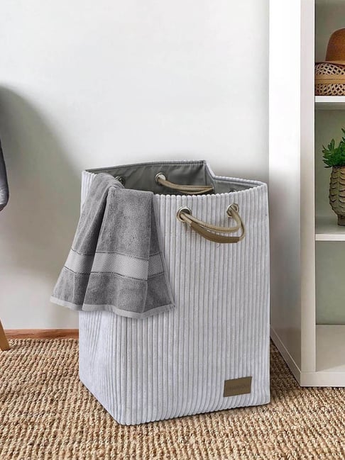 Obsessions Stone Medium Foldable Laundry & Multi Storage Basket