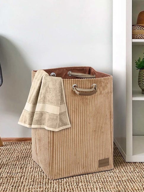 Obsessions Camel Medium Foldable Laundry & Multi Storage Basket
