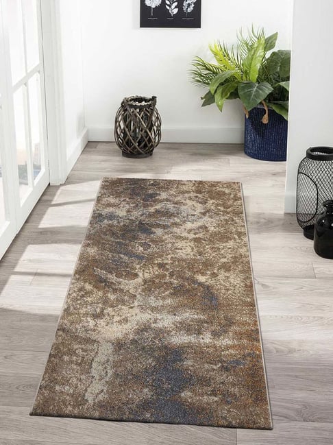 Obsessions Brown & Light Beige Polypropylene Abstract Anti-Static Floor Runner-picture-14