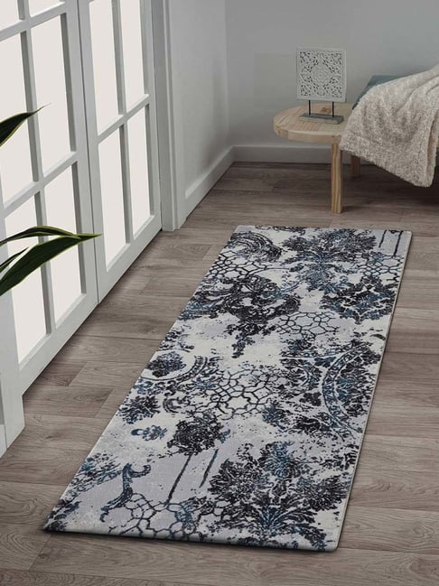 Obsessions Grey & Blue Polypropylene Neo Classical Bedside Runner-picture-29