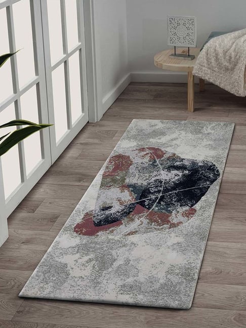 Obsessions Peach & Blue Polypropylene Abstract Bedside Runner-picture-30