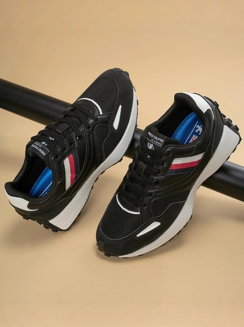 Red Tape Men's Hustle Collection Black Casual Sneakers