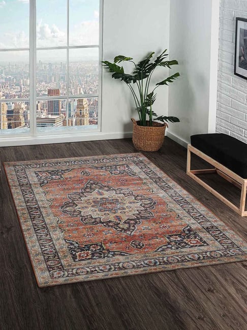 Obsessions Orange & Charcoal Classical Carpet - Medium