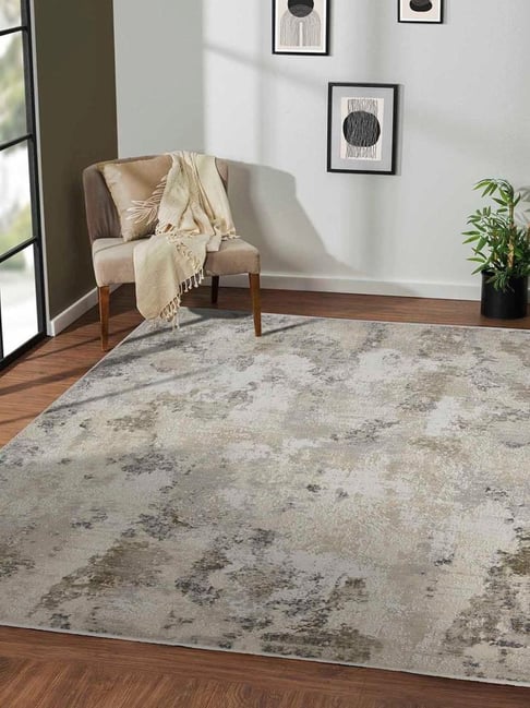 Obsessions Cream & Light Beige Abstract Carpet - Large