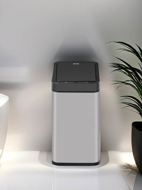 Obsessions Metallic Stainless Steel Smart Sensor Small Dustbin With Lid - 7 L