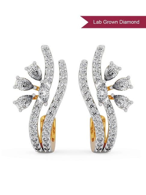 Emori 18k Yellow Gold & Lab Grown Diamond Sparkling Hoop Earrings