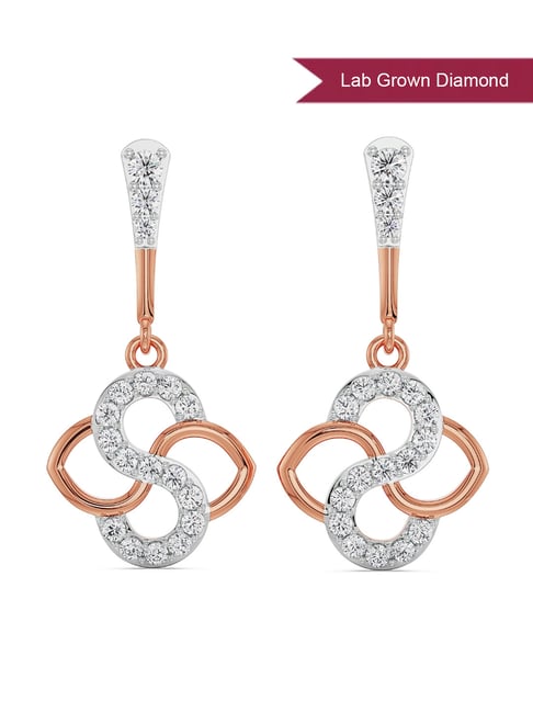 Emori 18k Rose Gold & Lab Grown Diamond S-Curve Brilliance Drop Earrings