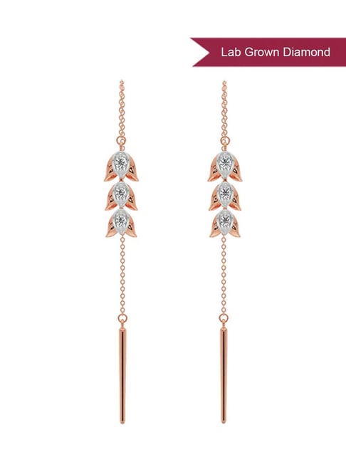 Emori 18k Rose Gold & Lab Grown Diamond Floral Splendor Sui-Dhaga Earrings