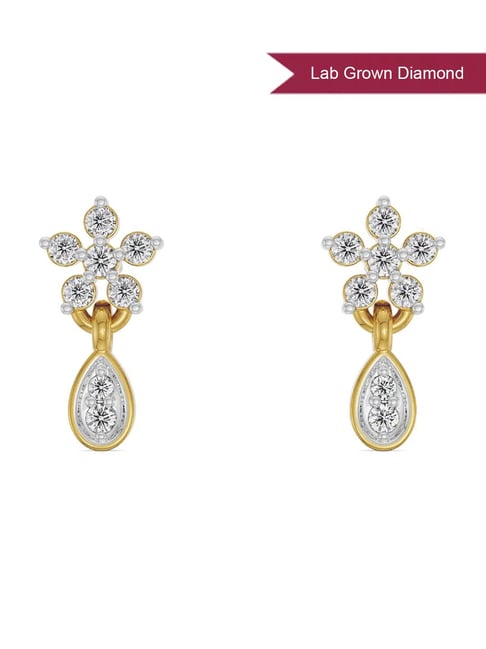 Emori 18k Yellow Gold & Lab Grown Diamond Viez Floral Stud Earrings
