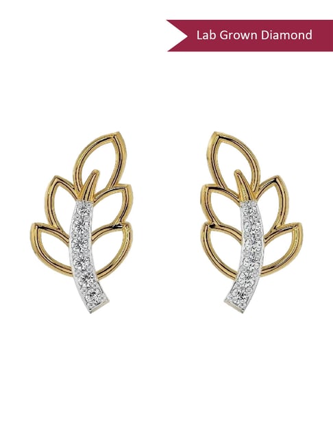 Emori 14k Yellow Gold & Lab Grown Diamond Petal Swag Stud Earrings