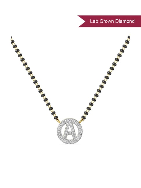 Emori 18k Yellow Gold & Lab Grown Diamond Alphabet Mangalsutra