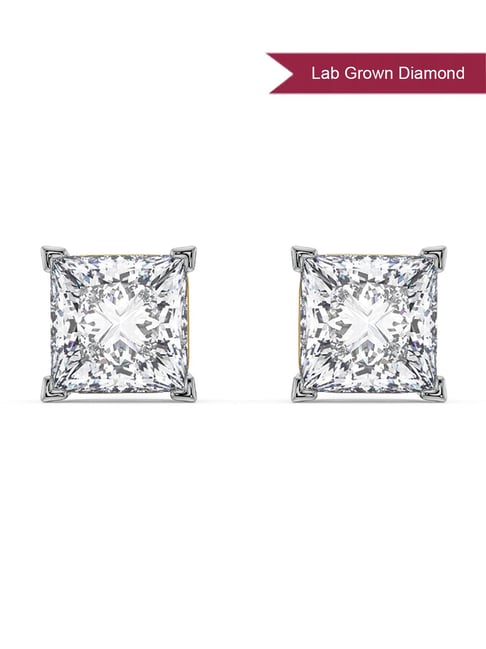 Emori 18k Yellow Gold & Lab Grown Diamond 1 CT Classic Square Stud Earrings