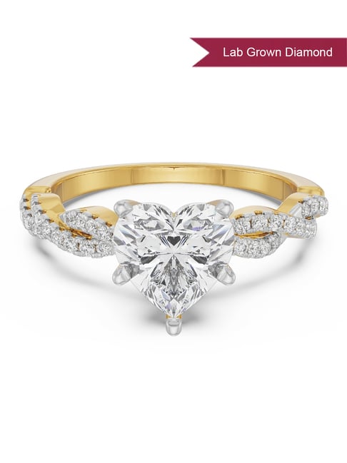 Emori 14k Yellow Gold Lab Grown Diamond Heart Infinity Ring