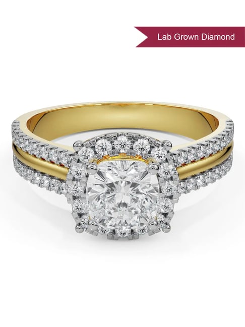 Emori 18k Yellow Gold Lab Grown Diamond Aneeva Engagement Ring