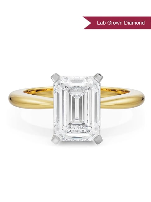 Emori 14k Yellow Gold Lab Grown Diamond CT Emerald Cut Engagement Ring