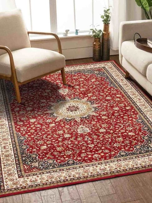 Obsessions Red & Cream Polypropylene Machine Made Classical Carpet - Extra Large-picture-10