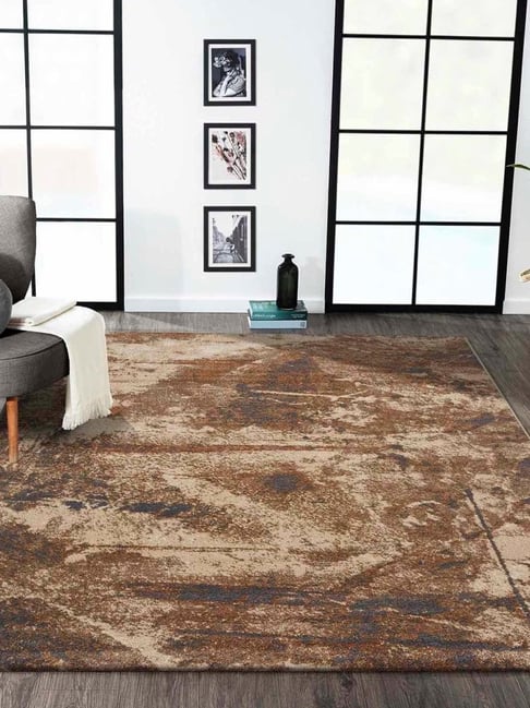 Obsessions Brown & Beige Abstract Polypropylene Carpet - Large-picture-17