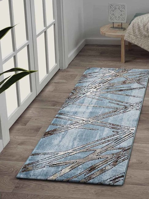 Obsessions Blue Polypropylene Abstract Runner - Small-picture-39