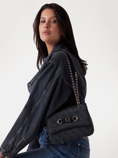 Guess Coal Logo Printed Izzy Convertible Crossbody Bag