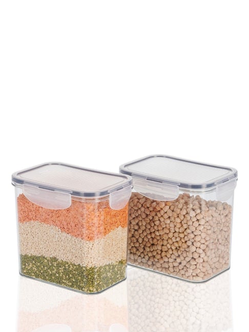 SCL Steelo Transparent Plastic Sofresh Soclick Kitchen Storage Containers  (2 L) Set of