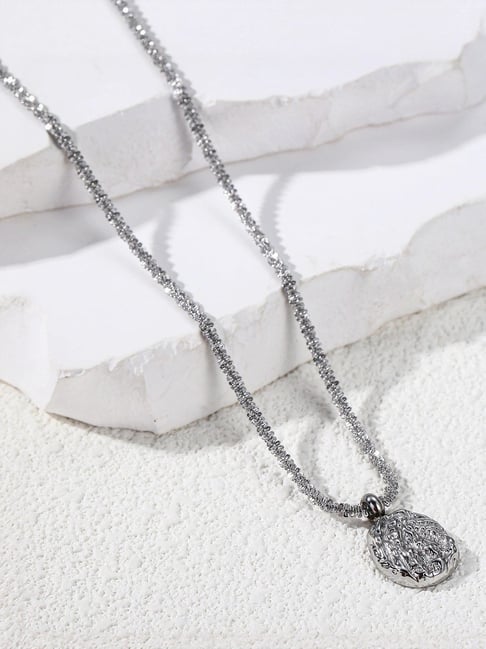 Buy Peora Silver Plated Stylish Fancy Pendant with Chain Online At