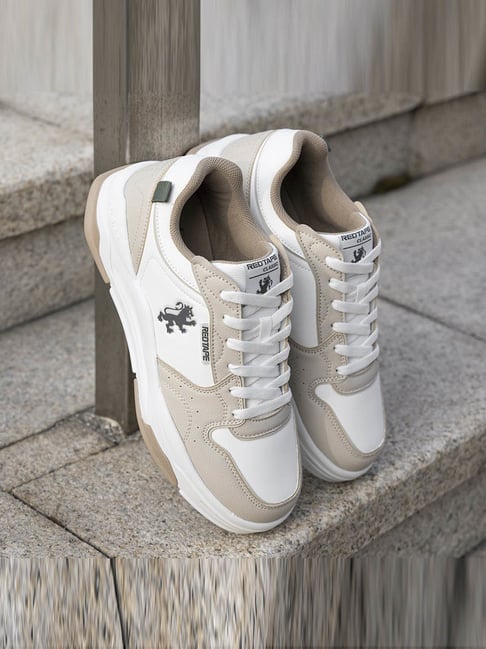 Buy Red Tape Men's Hustle Collection White Beige Casual Sneakers
