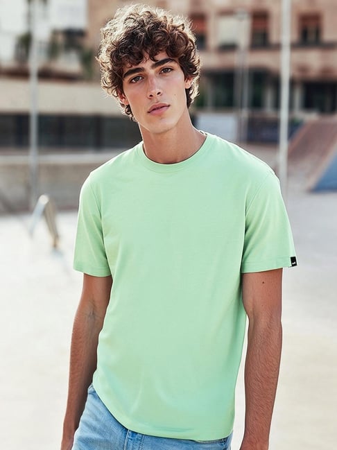 Bewakoof Green Cotton Regular Fit T-Shirt-picture-30