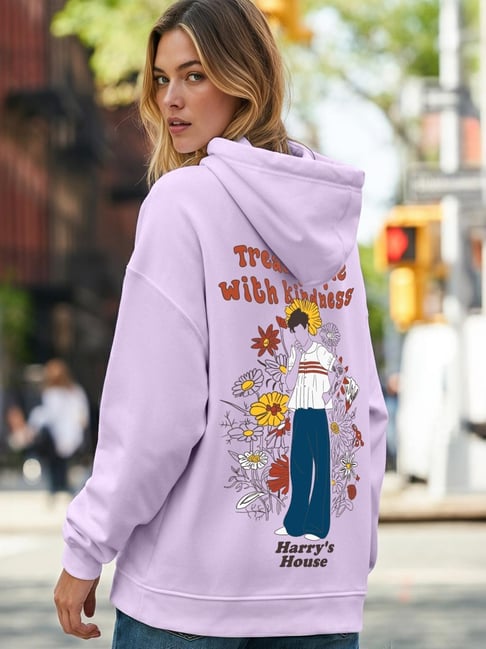 Bewakoof Women's Purple Treat People With Kindness Graphic