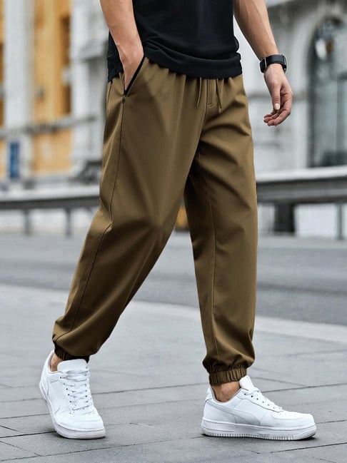 Bewakoof Brown Cotton Relaxed Fit Trackpants