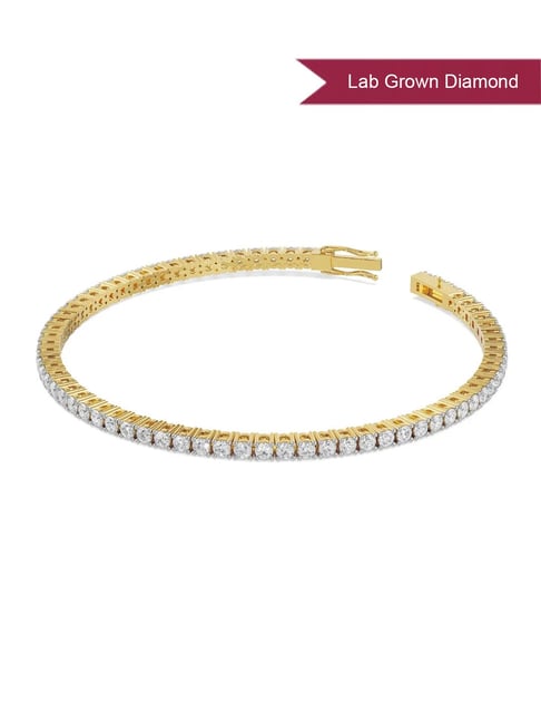 EMORI Yellow Gold 4 Pointer Lab Grown Diamond Tennis Bracelet