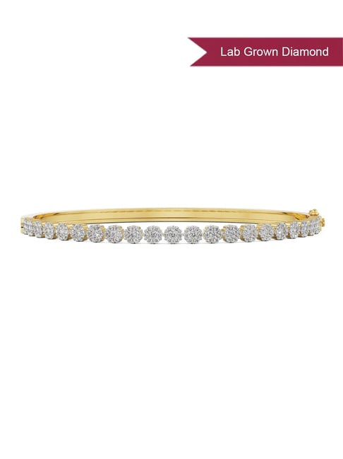 EMORI Yellow Gold Rosie Clustered Lab Grown Diamond Bracelet